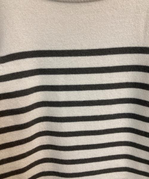 DRAWER（ドゥロワー）Drawer (ドゥロワー) カシミヤ混ボーダーニット ベージュ サイズ:2の古着・服飾アイテム