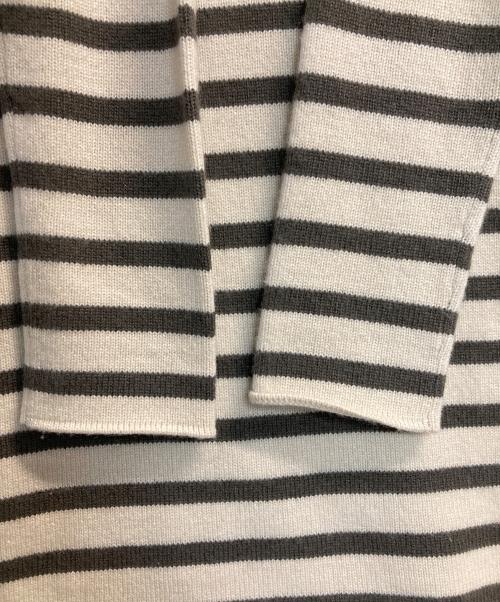 DRAWER（ドゥロワー）Drawer (ドゥロワー) カシミヤ混ボーダーニット ベージュ サイズ:2の古着・服飾アイテム