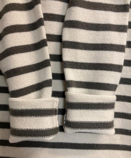 DRAWER（ドゥロワー）Drawer (ドゥロワー) カシミヤ混ボーダーニット ベージュ サイズ:2の古着・服飾アイテム