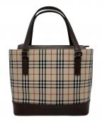 BURBERRYバーバリー）の古着「ノバチェックハンドバッグ」｜ブラウン×ベージュ
