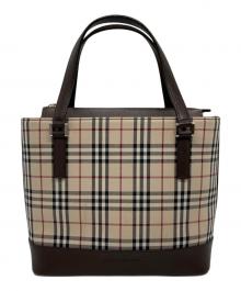 BURBERRY（バーバリー）の古着「ノバチェックハンドバッグ」｜ブラウン×ベージュ