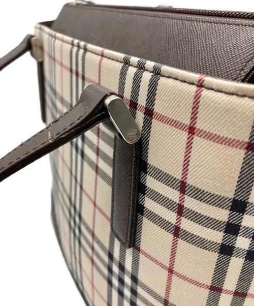 BURBERRY（バーバリー）BURBERRY (バーバリー) ノバチェックハンドバッグ ブラウン×ベージュの古着・服飾アイテム