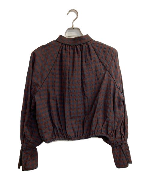 TODAYFUL（トゥデイフル）TODAYFUL (トゥデイフル) Ginghamcheck Puff Blouse/ギンガムチェックパフブラウス ブラウン×ネイビー サイズ:Ｆの古着・服飾アイテム