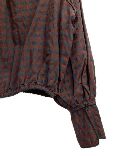 TODAYFUL（トゥデイフル）TODAYFUL (トゥデイフル) Ginghamcheck Puff Blouse/ギンガムチェックパフブラウス ブラウン×ネイビー サイズ:Ｆの古着・服飾アイテム