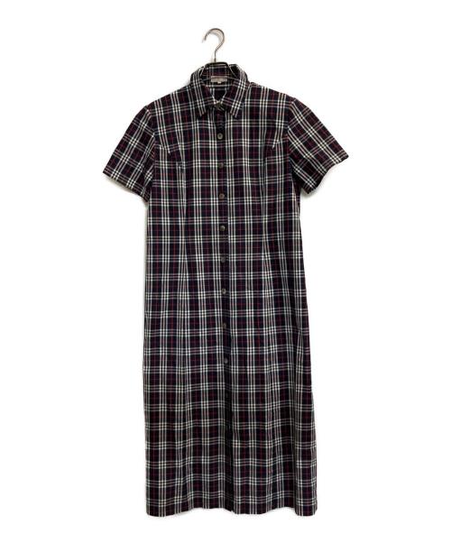 Burberry's（バーバリーズ）Burberry's (バーバリーズ) ベルト付シャツワンピース ネイビー サイズ:42の古着・服飾アイテム