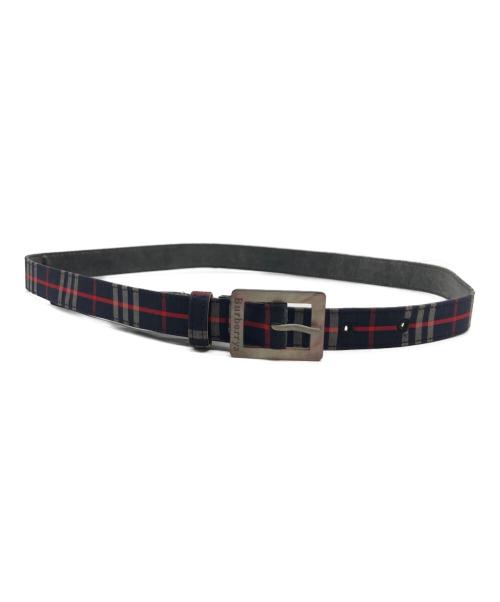 Burberry's（バーバリーズ）Burberry's (バーバリーズ) ベルト付シャツワンピース ネイビー サイズ:42の古着・服飾アイテム