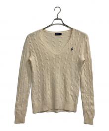 POLO RALPH LAUREN（ポロ・ラルフローレン）の古着「cashmere blend cable knit」｜アイボリー