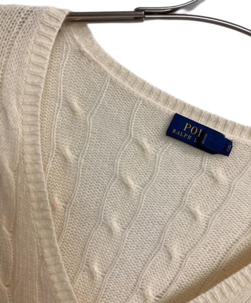 POLO RALPH LAUREN（ポロ・ラルフローレン）POLO RALPH LAUREN (ポロ・ラルフローレン) cashmere blend cable knit アイボリー サイズ:Mの古着・服飾アイテム
