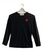 PLAY COMME des GARCONSプレイコムデギャルソン）の古着「ハートワッペンロングスリーブカットソー」｜ブラック