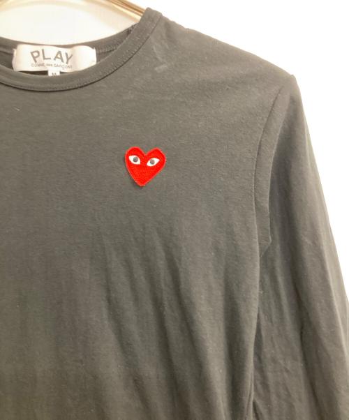 PLAY COMME des GARCONS（プレイコムデギャルソン）PLAY COMME des GARCONS (プレイコムデギャルソン) ハートワッペンロングスリーブカットソー ブラック サイズ:Ｍの古着・服飾アイテム