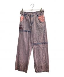 AVIREX（アヴィレックス）の古着「CUTTING DENIM PANTS」｜ピンク