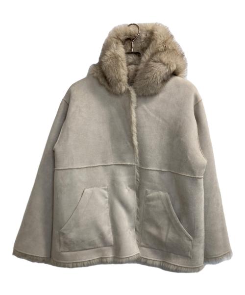 thinkfur（シンクファー）thinkfur (シンクファー) Gradation Fur Foody Jacket ベージュ サイズ:ＦＲＥＥの古着・服飾アイテム
