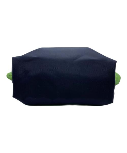 LONGCHAMP（ロンシャン）LONGCHAMP (ロンシャン) レザー切替ショルダーバッグ グリーン×ネイビーの古着・服飾アイテム