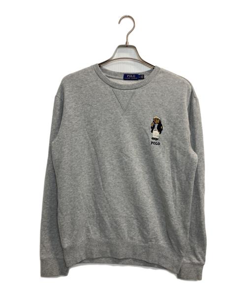 POLO RALPH LAUREN（ポロ・ラルフローレン）POLO RALPH LAUREN (ポロ・ラルフローレン) ミニベアーワッペンスウェット グレー サイズ:Ｍの古着・服飾アイテム