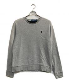 POLO RALPH LAUREN（ポロ・ラルフローレン）の古着「ワンポイントクルーネックスウェット」｜グレー