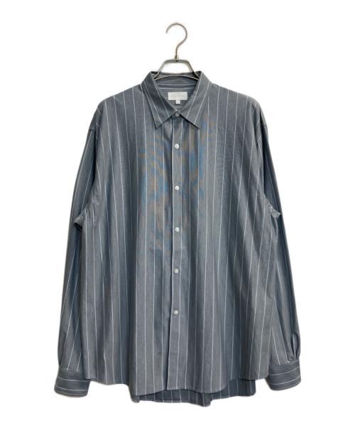 KANEMASA PHIL.（カネマサフィル）KANEMASA PHIL. (カネマサフィル) 46G MODEST STRIPE SHIRT グレー サイズ:Lの古着・服飾アイテム