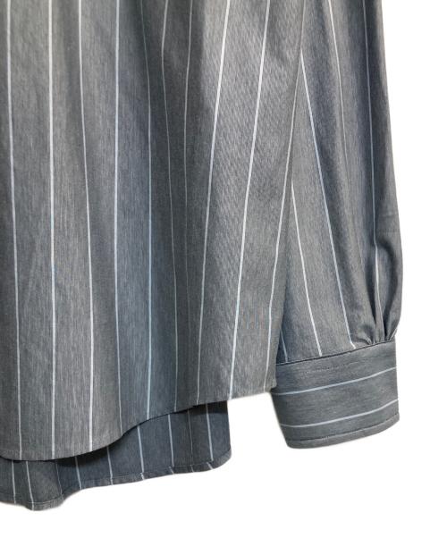 KANEMASA PHIL.（カネマサフィル）KANEMASA PHIL. (カネマサフィル) 46G MODEST STRIPE SHIRT グレー サイズ:Lの古着・服飾アイテム