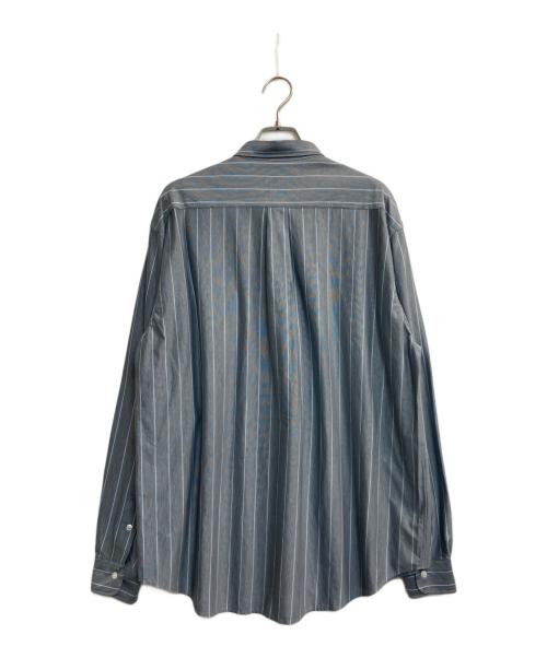 KANEMASA PHIL.（カネマサフィル）KANEMASA PHIL. (カネマサフィル) 46G MODEST STRIPE SHIRT グレー サイズ:Lの古着・服飾アイテム