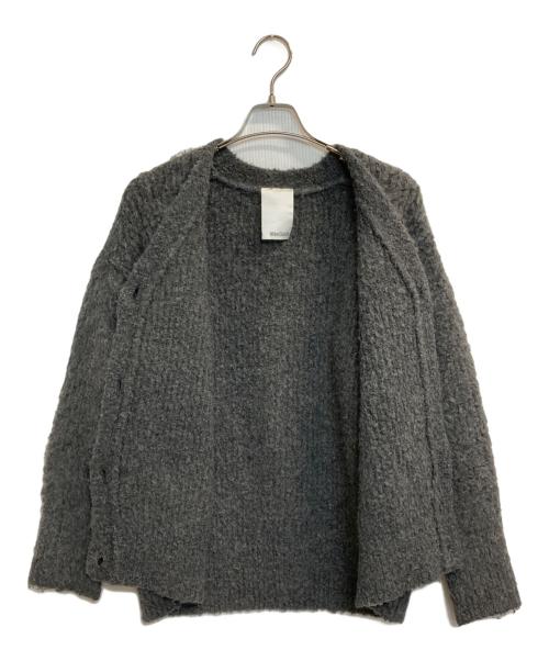 Whim Gazette（ウィムガゼット）Whim Gazette (ウィムガゼット) ミックスヤーンニットカーディガン グレー サイズ:Fの古着・服飾アイテム