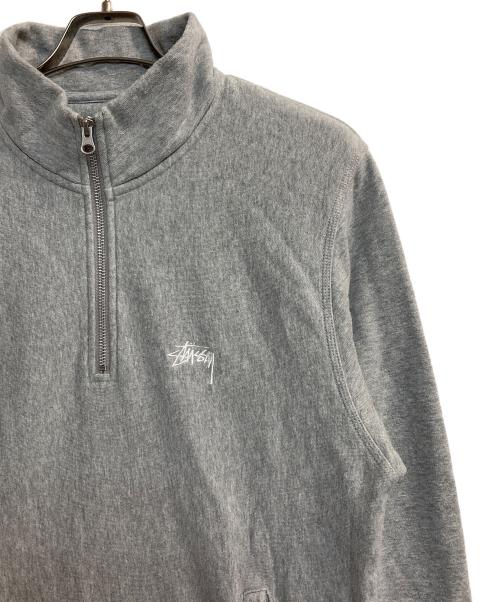 stussy（ステューシー）stussy (ステューシー) ハーフジップスウェット グレー サイズ:Ｍの古着・服飾アイテム