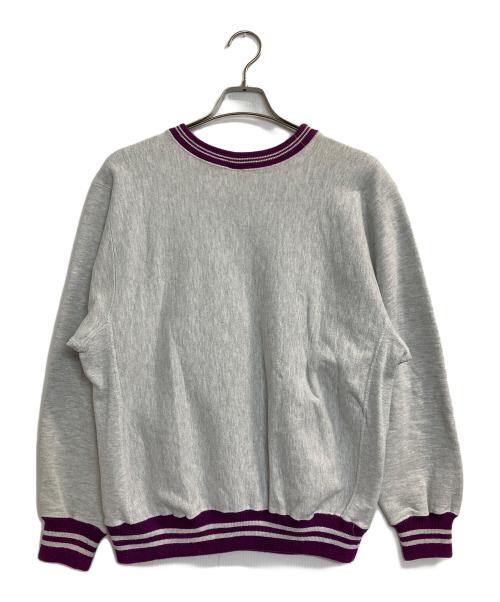 Champion REVERSE WEAVE（チャンピオン リバース ウィーブ）Champion REVERSE WEAVE (チャンピオン リバース ウィーブ) クルーネックスウェット パープル×グレー サイズ:Ｌの古着・服飾アイテム