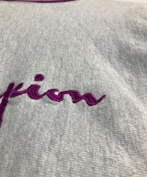 Champion REVERSE WEAVE（チャンピオン リバース ウィーブ）Champion REVERSE WEAVE (チャンピオン リバース ウィーブ) クルーネックスウェット パープル×グレー サイズ:Ｌの古着・服飾アイテム