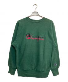 Champion REVERSE WEAVE（チャンピオン リバース ウィーブ）の古着「ロゴ刺繍スウェット」｜グリーン