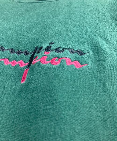 Champion REVERSE WEAVE（チャンピオン リバース ウィーブ）Champion REVERSE WEAVE (チャンピオン リバース ウィーブ) ロゴ刺繍スウェット グリーン サイズ:Lの古着・服飾アイテム