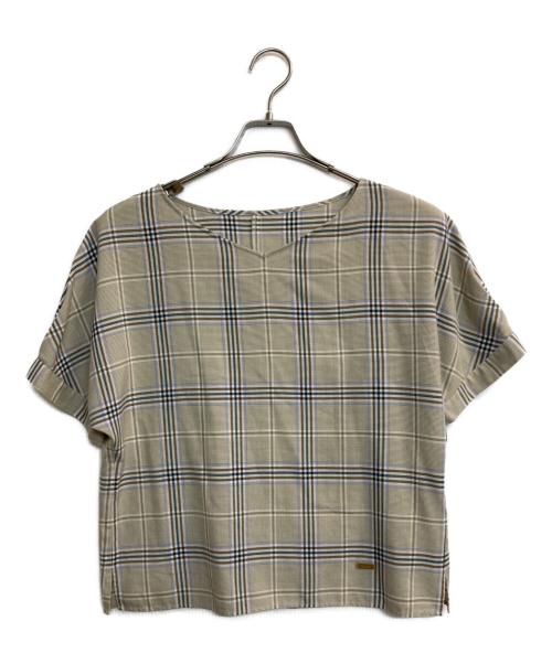 BLUE LABEL CRESTBRIDGE（ブルーレーベルクレストブリッジ）BLUE LABEL CRESTBRIDGE (ブルーレーベルクレストブリッジ) 半袖ブラウス ベージュ サイズ:38の古着・服飾アイテム