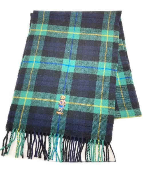 POLO RALPH LAUREN（ポロ・ラルフローレン）POLO RALPH LAUREN (ポロ・ラルフローレン) T/Cポロベアマフラー グリーン サイズ:167cm×30cmの古着・服飾アイテム