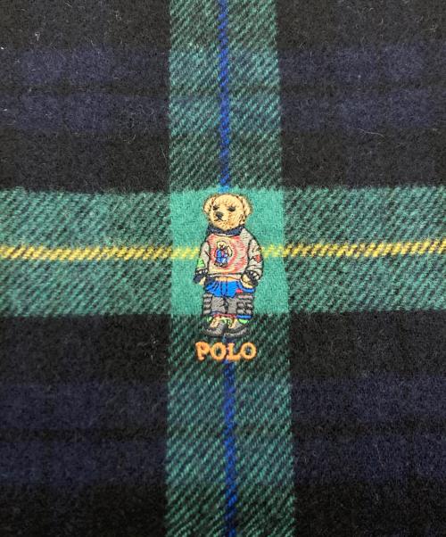 POLO RALPH LAUREN（ポロ・ラルフローレン）POLO RALPH LAUREN (ポロ・ラルフローレン) T/Cポロベアマフラー グリーン サイズ:167cm×30cmの古着・服飾アイテム