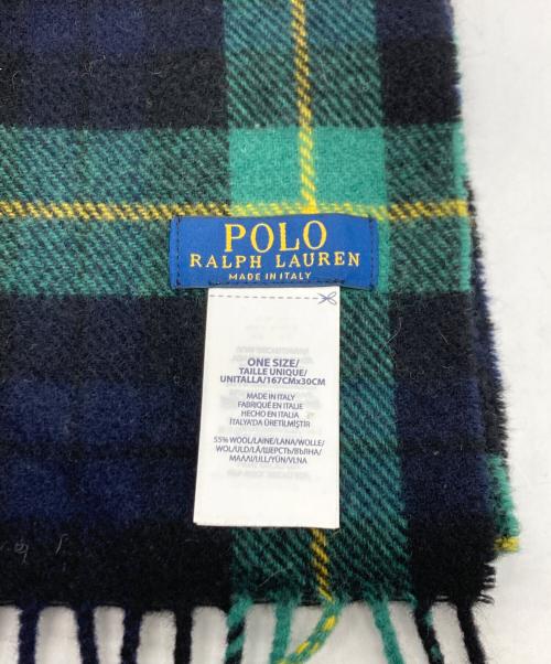 POLO RALPH LAUREN（ポロ・ラルフローレン）POLO RALPH LAUREN (ポロ・ラルフローレン) T/Cポロベアマフラー グリーン サイズ:167cm×30cmの古着・服飾アイテム