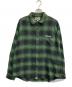 A BATHING APE（アベイシングエイプ）の古着「LOGO OMBRE CHECK FLANNEL LS SHIRT」｜グリーン