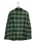 A BATHING APE (アベイシングエイプ) LOGO OMBRE CHECK FLANNEL LS SHIRT グリーン サイズ:Ｌ：13000円