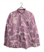 A BATHING APEアベイシングエイプ）の古着「SOLID CAMO STRIPE RELAXED FIT SHIRT」｜ピンク