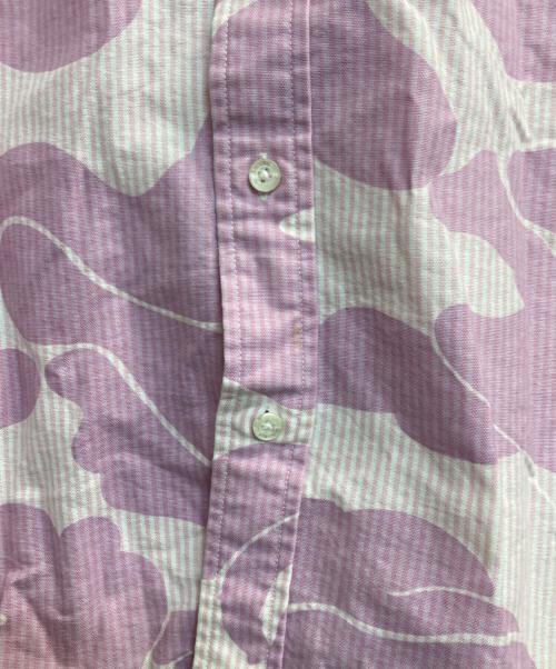 A BATHING APE（アベイシングエイプ）A BATHING APE (アベイシングエイプ) SOLID CAMO STRIPE RELAXED FIT SHIRT ピンク サイズ:Lの古着・服飾アイテム