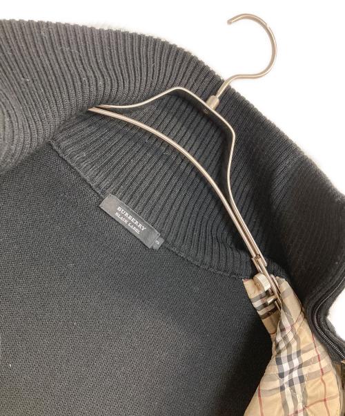 BURBERRY BLACK LABEL（バーバリーブラックレーベル）BURBERRY BLACK LABEL (バーバリーブラックレーベル) ワンポイントドライバーズニット ブラック サイズ:3の古着・服飾アイテム
