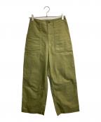 MHLエムエイチエル）の古着「DENSE COTTON DRILL PANTS」｜グリーン
