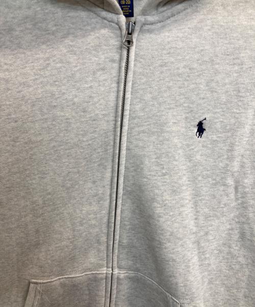 POLO RALPH LAUREN（ポロ・ラルフローレン）POLO RALPH LAUREN (ポロ・ラルフローレン) 刺繍ジップパーカー グレー サイズ:XL(ユース規格)の古着・服飾アイテム