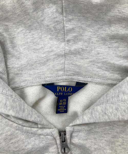 POLO RALPH LAUREN（ポロ・ラルフローレン）POLO RALPH LAUREN (ポロ・ラルフローレン) 刺繍ジップパーカー グレー サイズ:XL(ユース規格)の古着・服飾アイテム