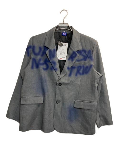 Youlaile studio（ユーライレ・スタジオ）Youlaile studio (ユーライレ・スタジオ) Doodle Paint Big Jacket グレー サイズ:Ｍ 未使用品の古着・服飾アイテム