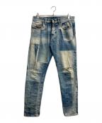 DIESELディーゼル）の古着「パッチワークデニムパンツ」｜インディゴ