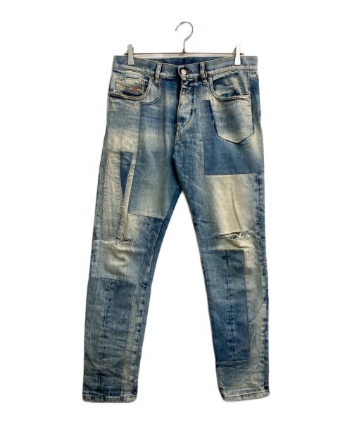 DIESEL（ディーゼル）DIESEL (ディーゼル) パッチワークデニムパンツ インディゴ サイズ:32の古着・服飾アイテム