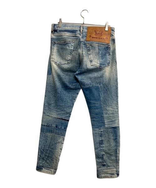 DIESEL（ディーゼル）DIESEL (ディーゼル) パッチワークデニムパンツ インディゴ サイズ:32の古着・服飾アイテム
