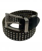 LOVELESSラブレス）の古着「レザースタッズベルト」｜ブラック