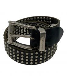 LOVELESS（ラブレス）の古着「レザースタッズベルト」｜ブラック