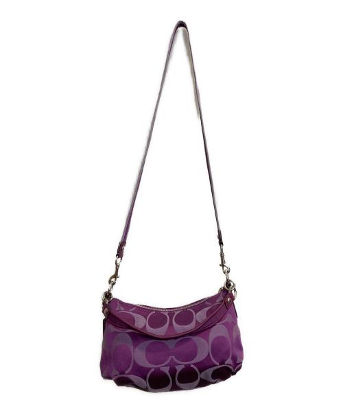 COACH（コーチ）COACH (コーチ) シグネチャーショルダーバッグ パープルの古着・服飾アイテム