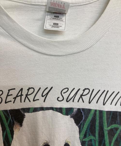 Human-i-Tees（ヒューマン・アイ・ティーズ）Human-i-Tees (ヒューマン・アイ・ティーズ) 90s BEARLY SURVIVING Tee ホワイト サイズ:ＸＸＬの古着・服飾アイテム