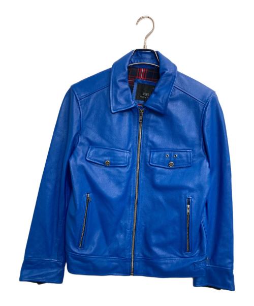 FORTIME（フォータイム）FORTIME (フォータイム) シングルライダースジャケット ブルー サイズ:Ｌの古着・服飾アイテム
