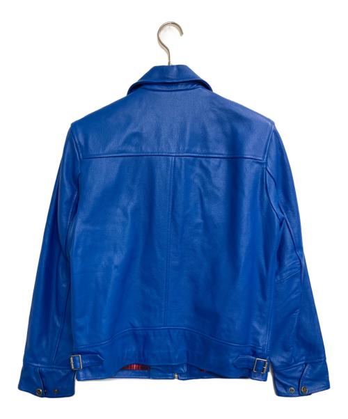 FORTIME（フォータイム）FORTIME (フォータイム) シングルライダースジャケット ブルー サイズ:Ｌの古着・服飾アイテム